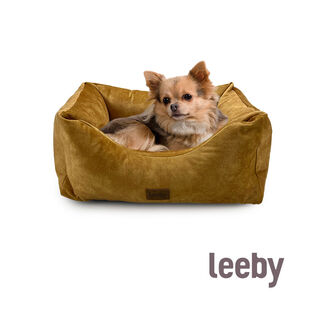 Leeby Cuna Impermeable y Desenfundable Dorada para perros
